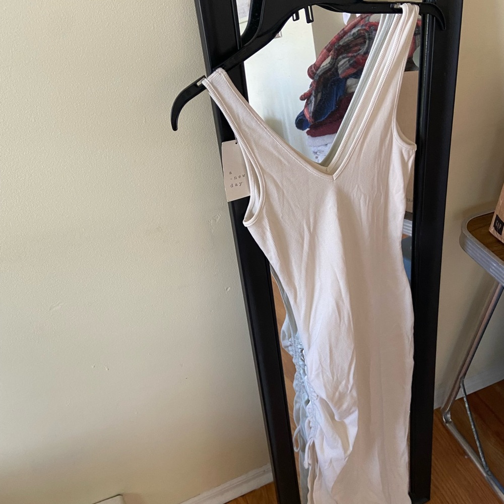 Target Cream Ribbed Tank Dress XS - Picture 3 of 3